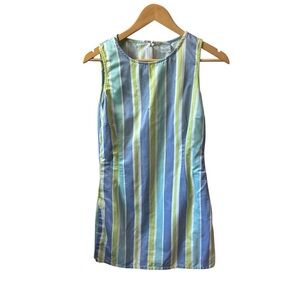 Old Navy Vintage Striped Cotton Dress Size 12 Zip Back‎